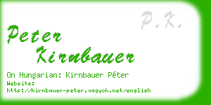 peter kirnbauer business card